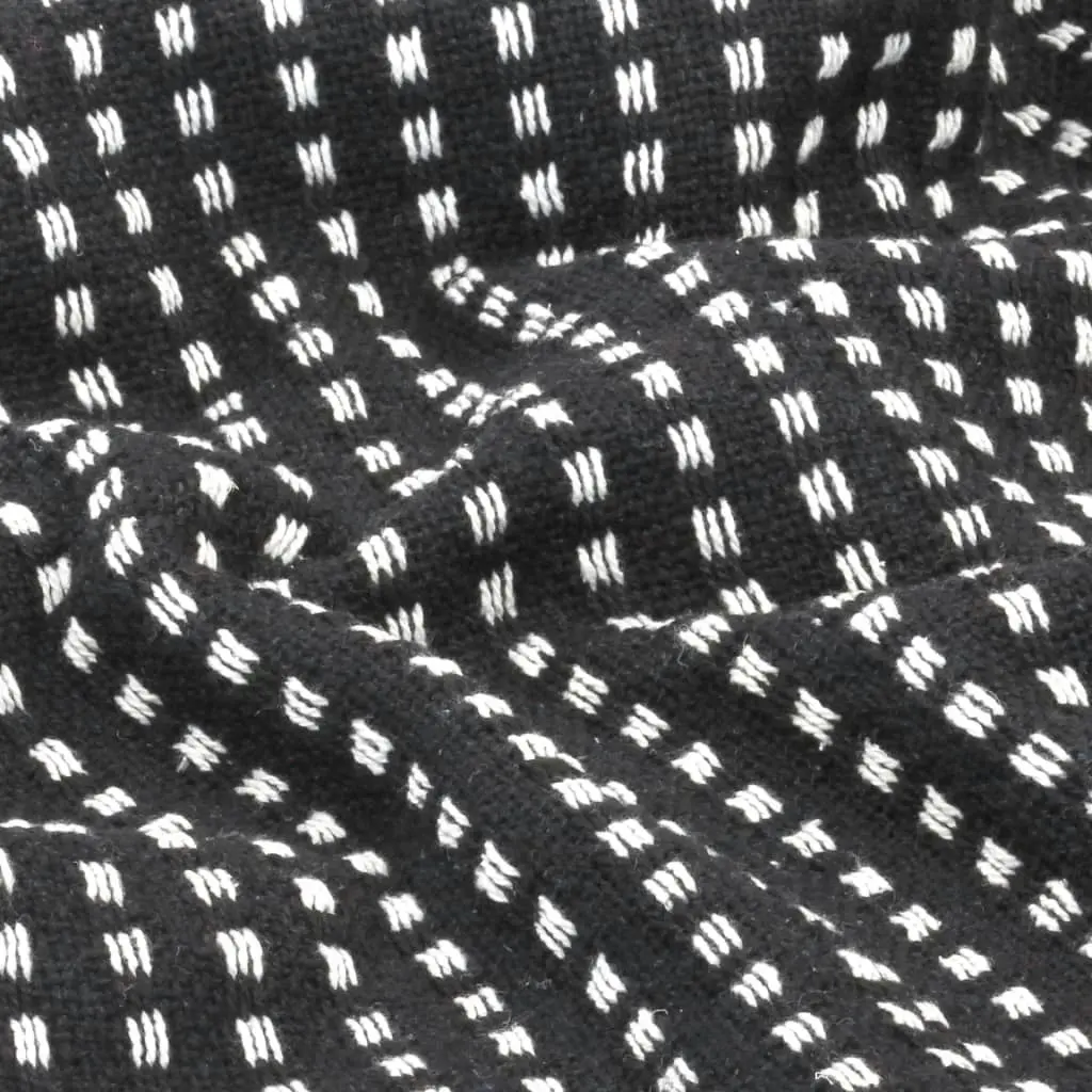 Throw Cotton Squares 160x210 cm Black 245331