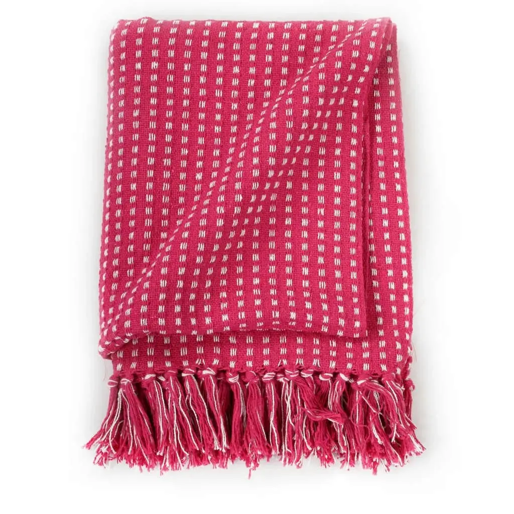 Throw Cotton Squares 125x150 cm Pink 245333