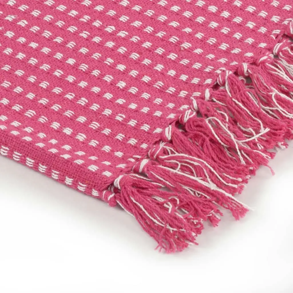 Throw Cotton Squares 125x150 cm Pink 245333