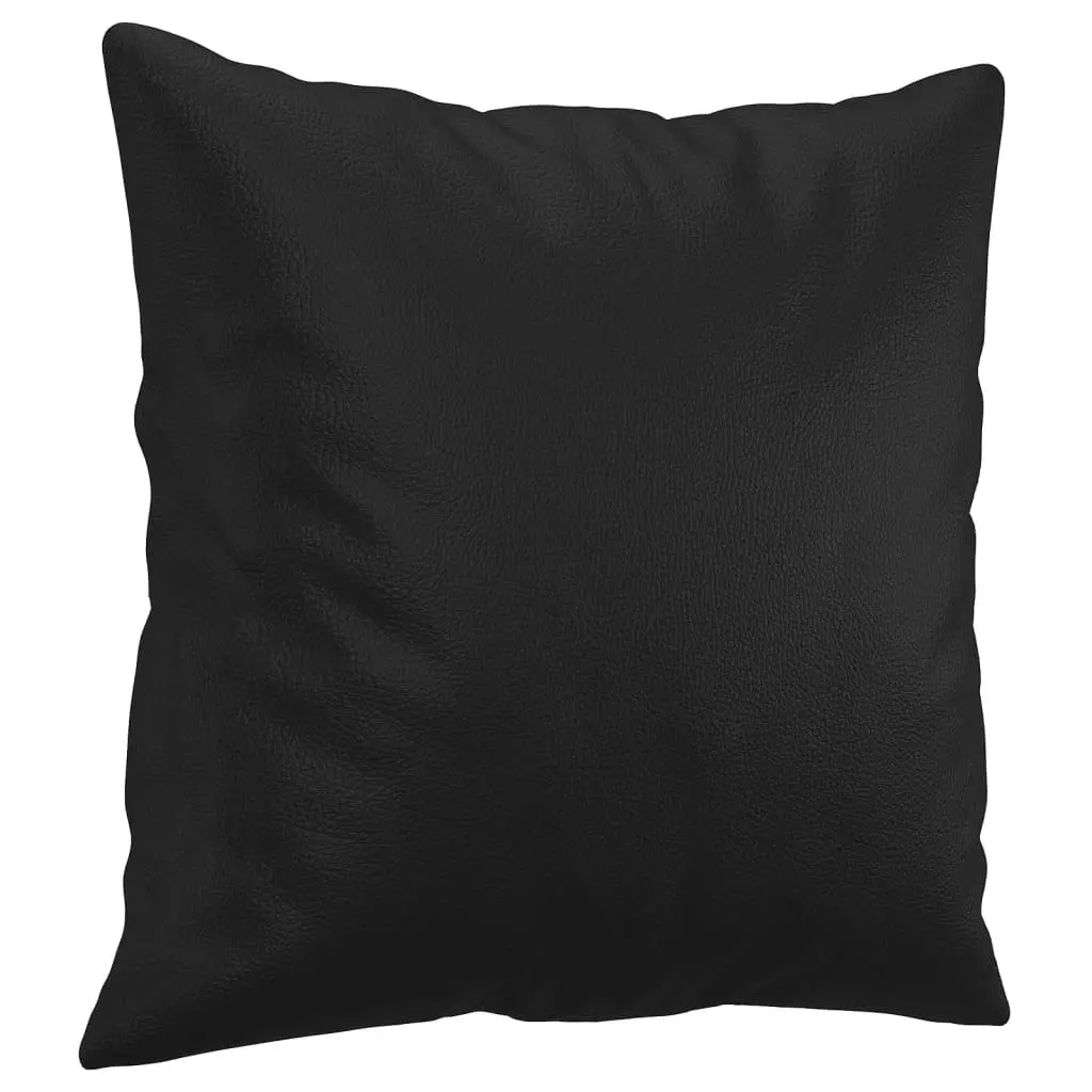 Throw Pillows 2 pcs Black 40x40 cm Faux Leather 349479