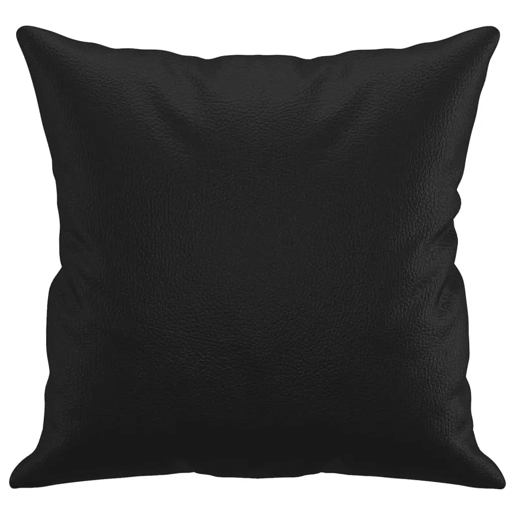 Throw Pillows 2 pcs Black 40x40 cm Faux Leather 349479