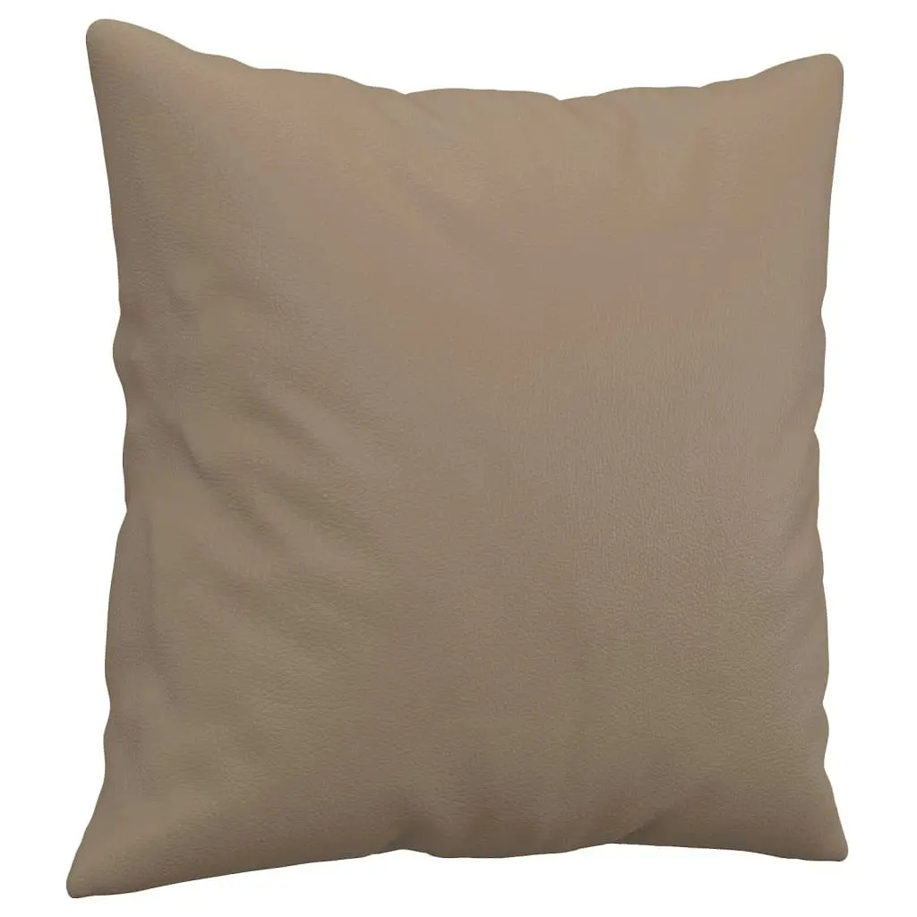 Throw Pillows 2 pcs Cappuccino 40x40 cm Faux Leather 349484