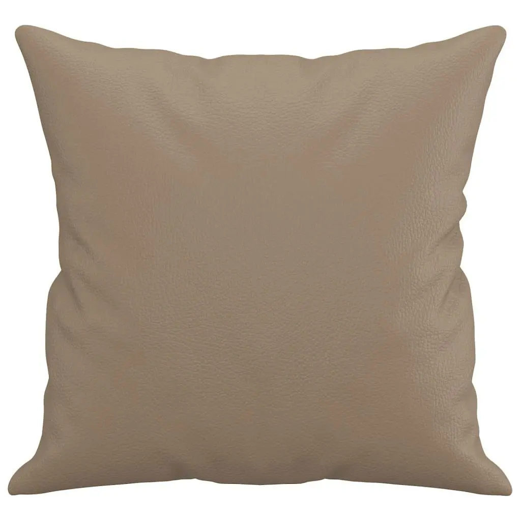 Throw Pillows 2 pcs Cappuccino 40x40 cm Faux Leather 349484