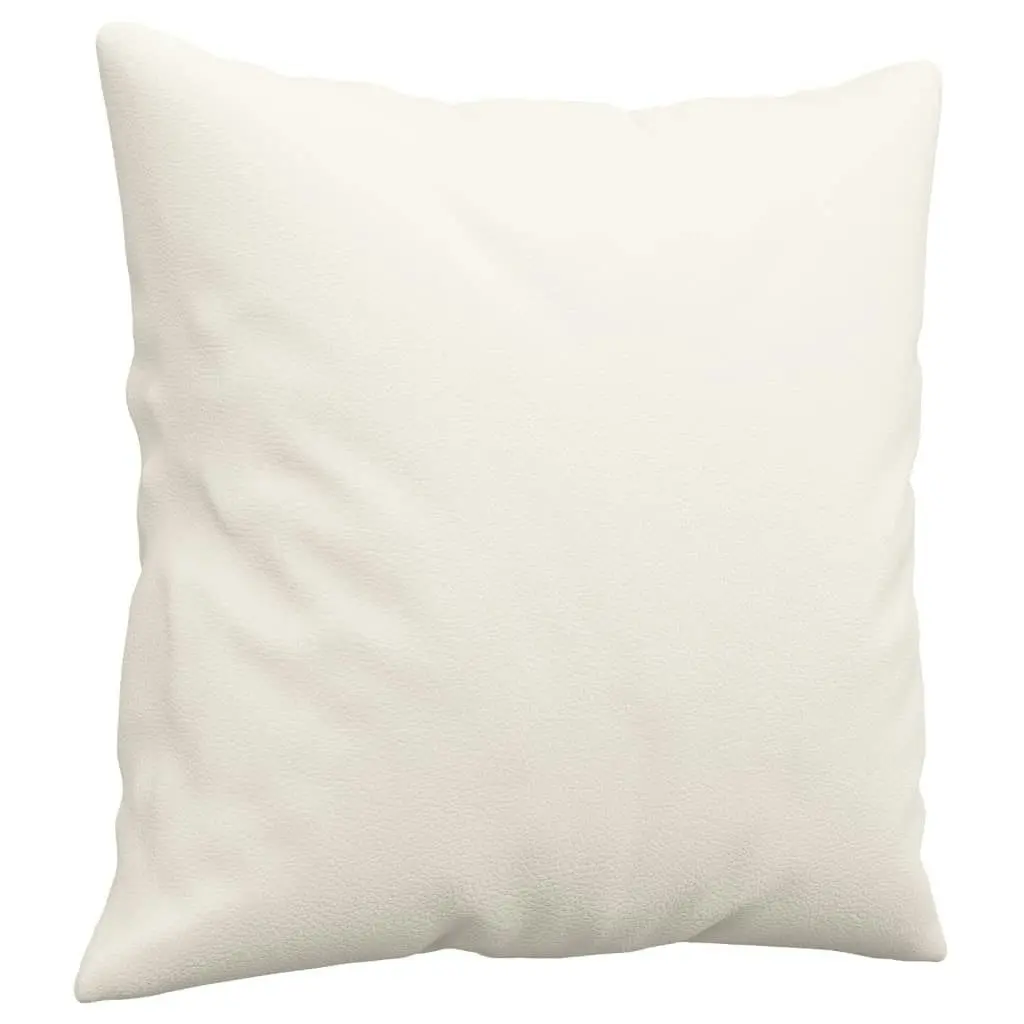 Throw Pillows 2 pcs Cream 40x40 cm Faux Leather 349480