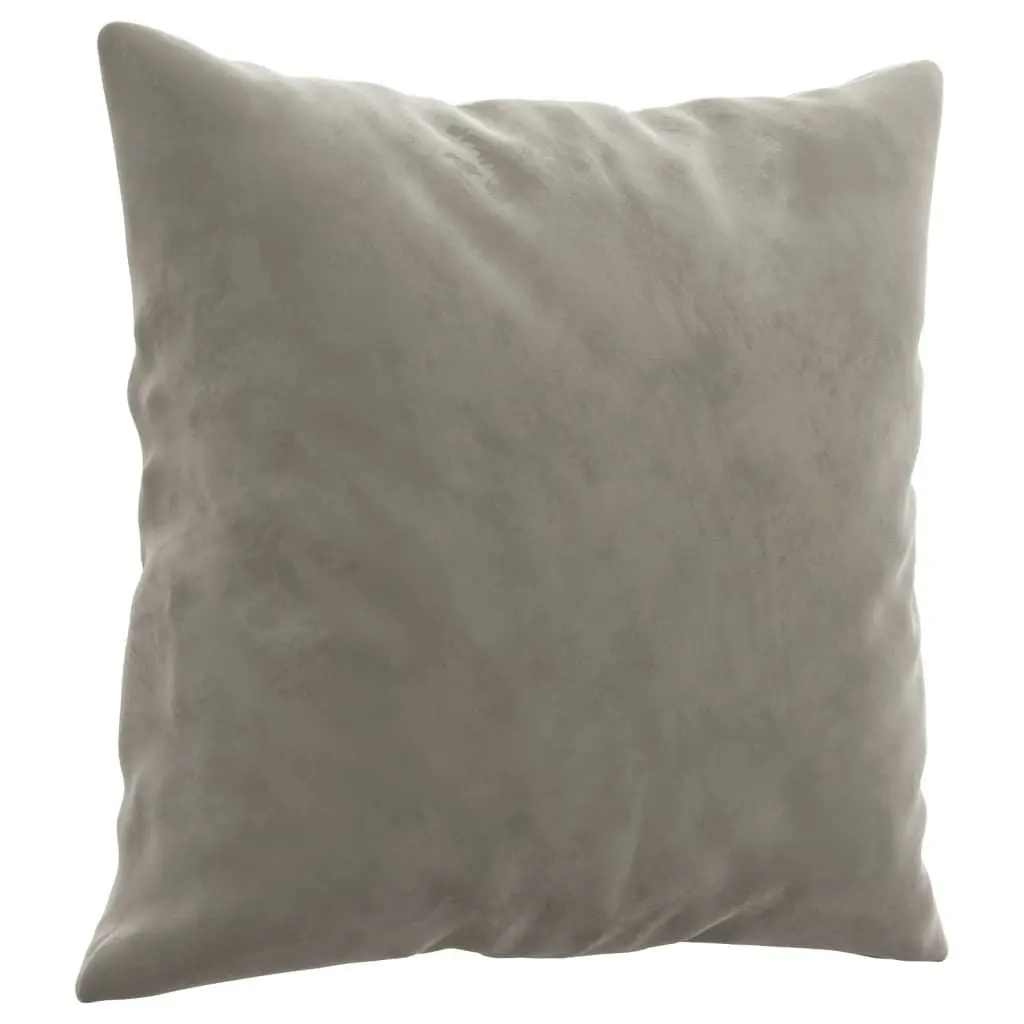 Throw Pillows 2 pcs Light Grey 40x40 cm Velvet 349485