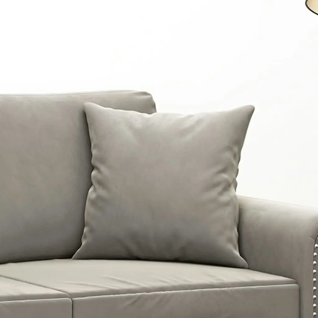 Throw Pillows 2 pcs Light Grey 40x40 cm Velvet 349485