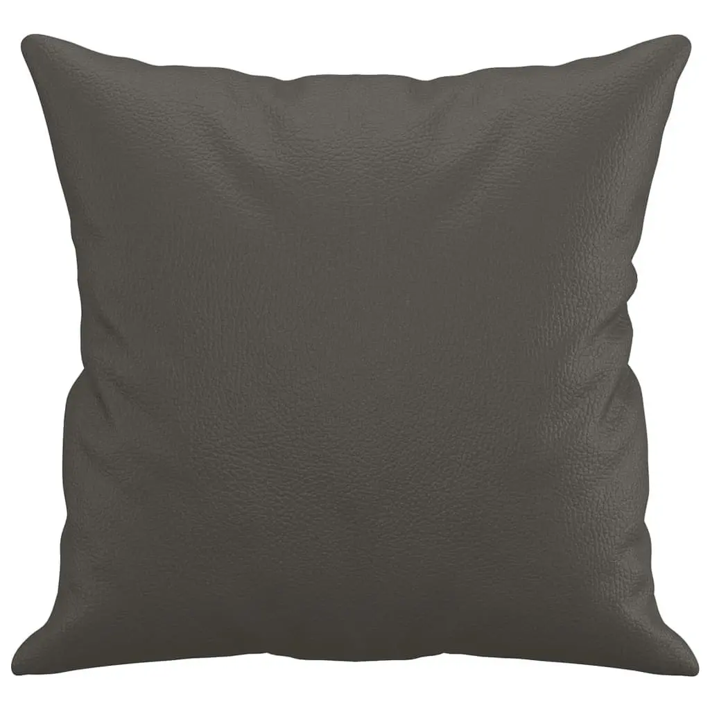 Throw Pillows 2 pcs Grey 40x40 cm Faux Leather 349482