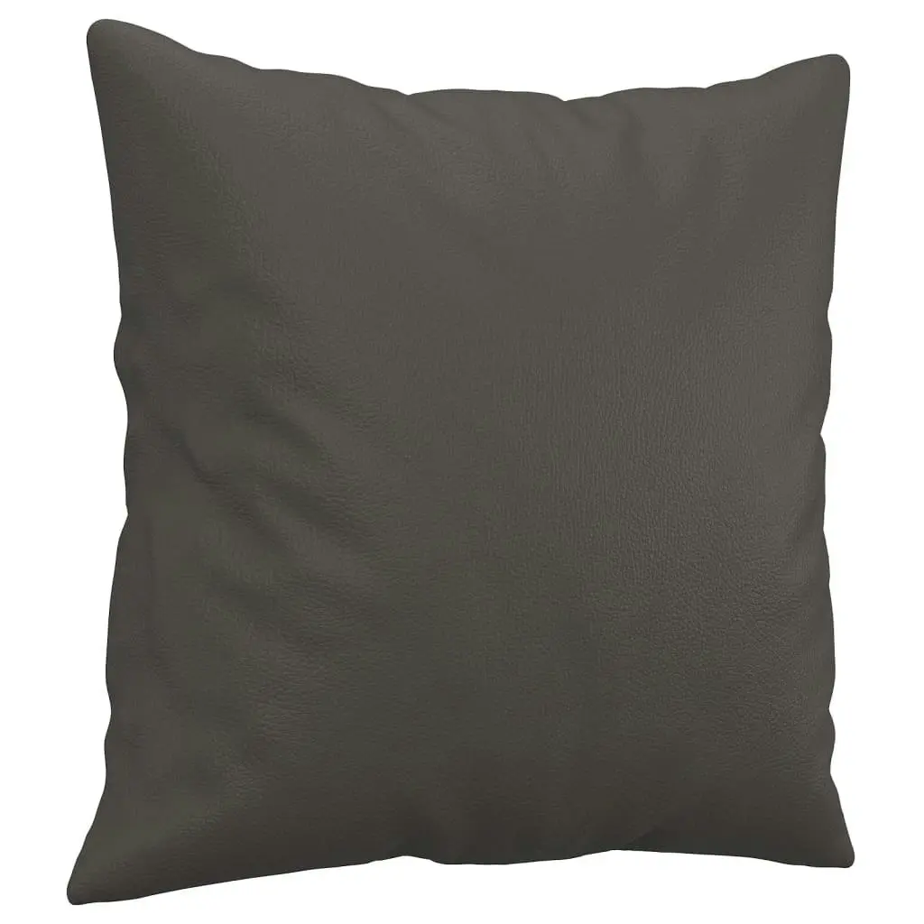 Throw Pillows 2 pcs Grey 40x40 cm Faux Leather 349482