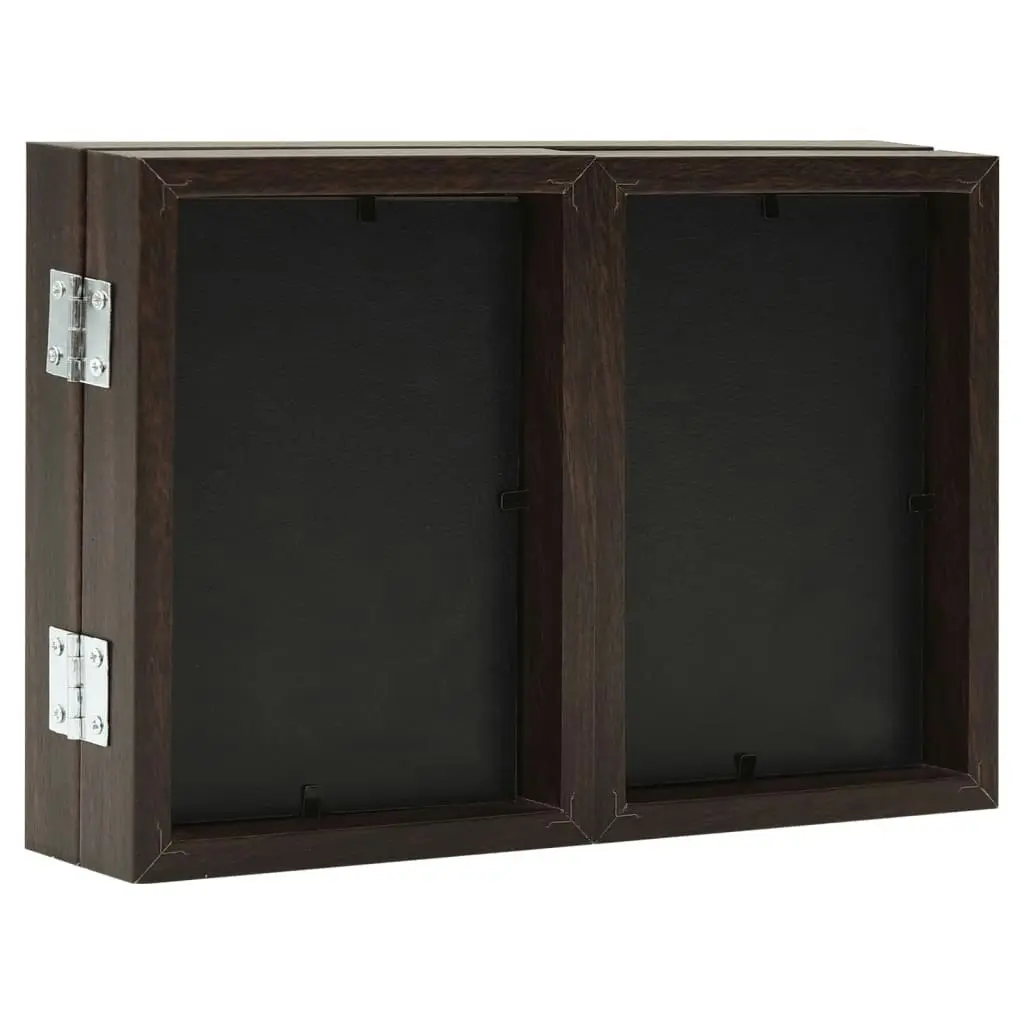 Trifold Photo Frame Collage Dark Brown 28x18 cm+2x(13x18 cm) 332751