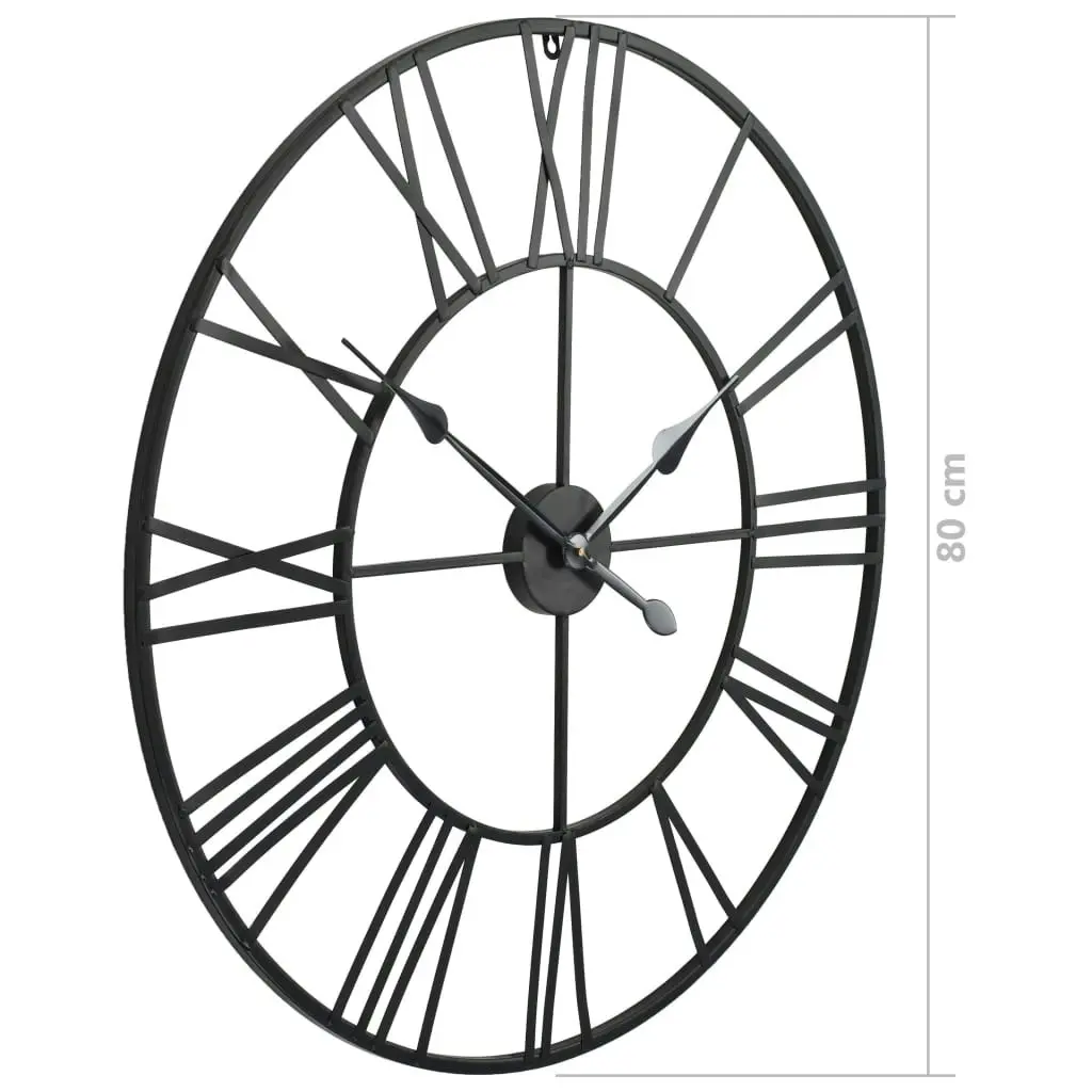 Vintage Wall Clock with Quartz Movement Metal 80 cm XXL 50644