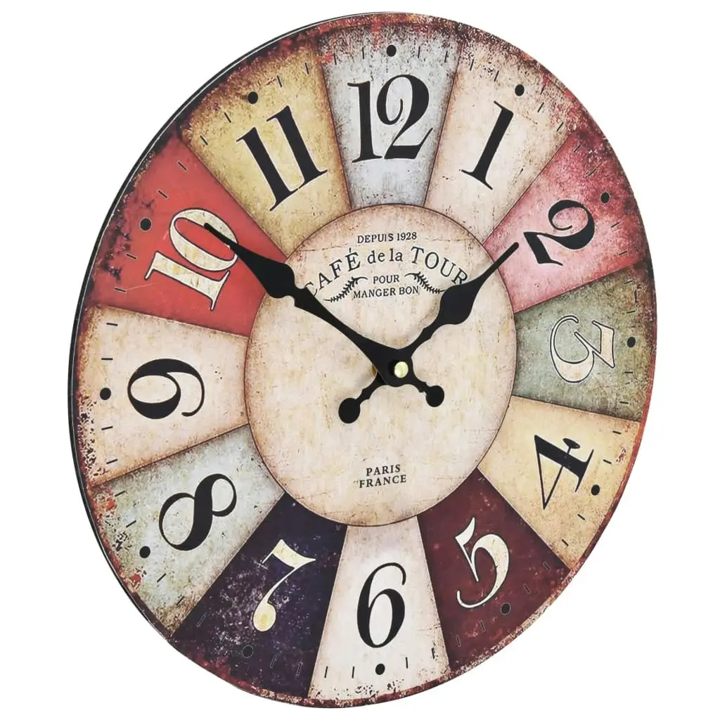 Vintage Wall Clock Colourful 30 cm 50629