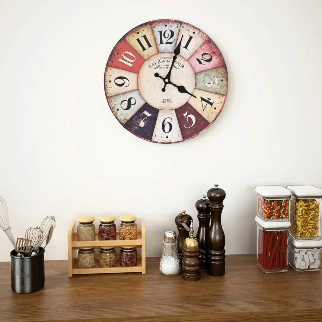 Vintage Wall Clock Colourful 30 cm 50629