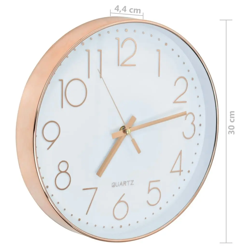 Wall Clock 30 cm Rose Gold 50633