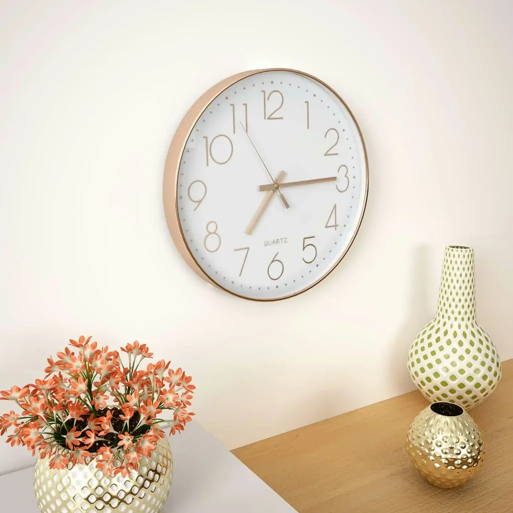 Wall Clock 30 cm Rose Gold 50633