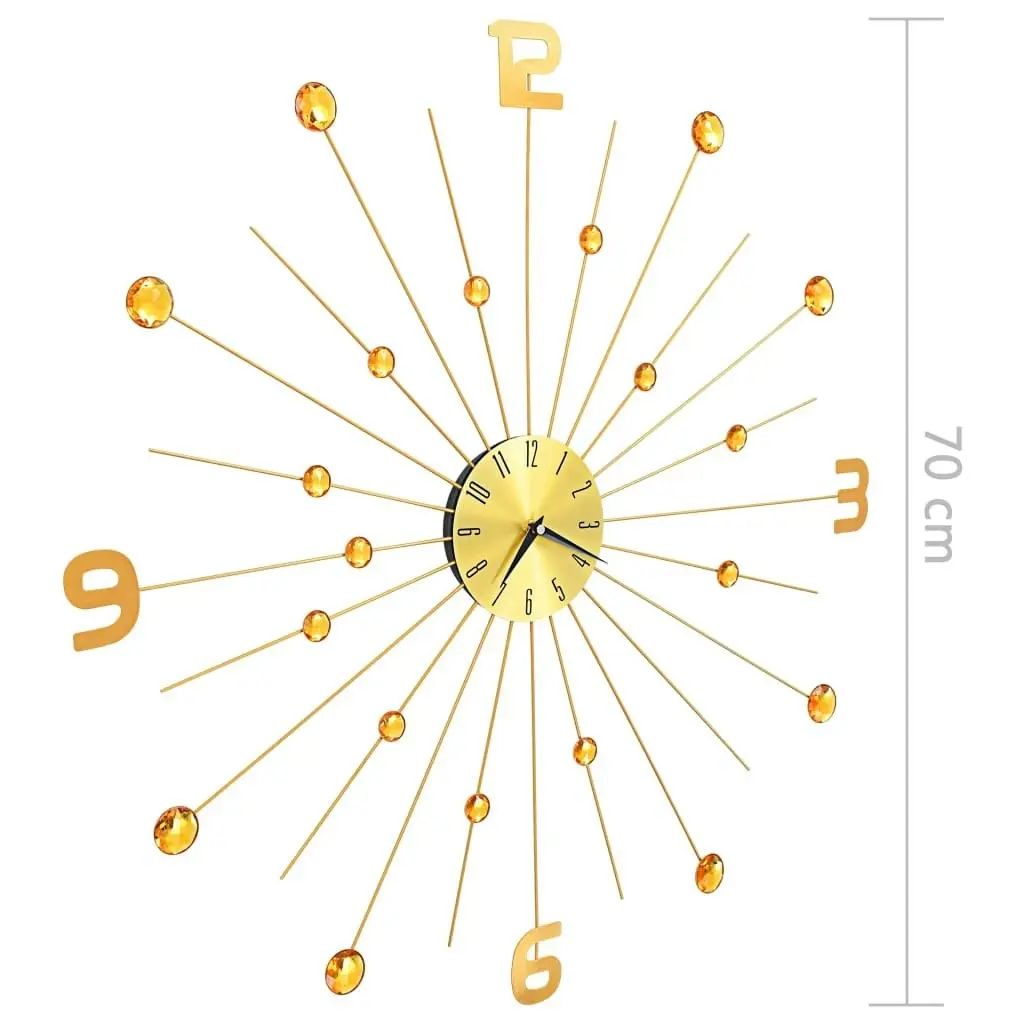 Wall Clock Metal 70 cm Golden 283857