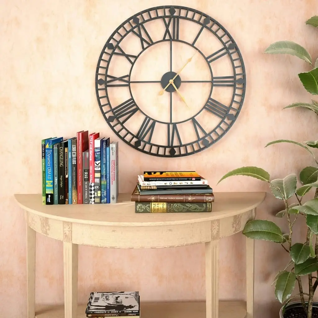 Vintage Wall Clock with Quartz Movement Metal 60 cm XXL 50645