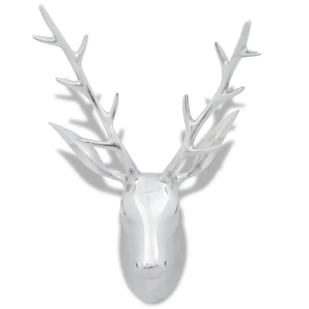 Wall Mounted Aluminium Deer's Head Decoration Silver 62 cm 242342