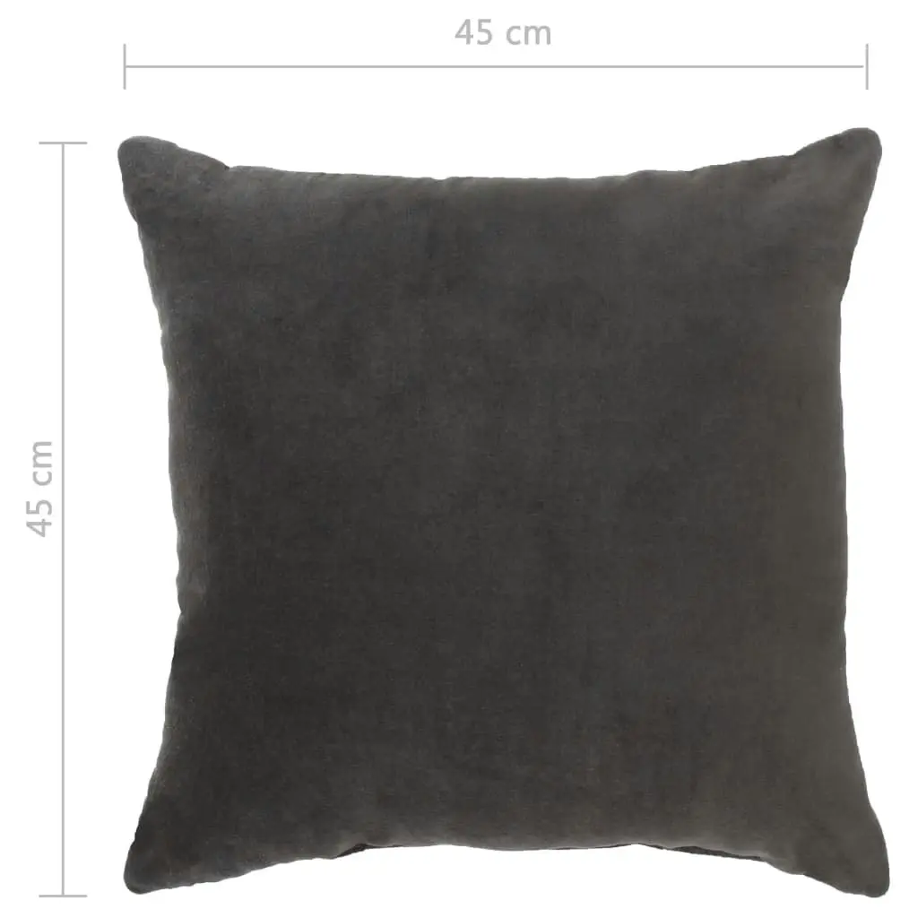 Cushions Cotton Velvet 2 pcs 45x45 cm Anthracite 284042