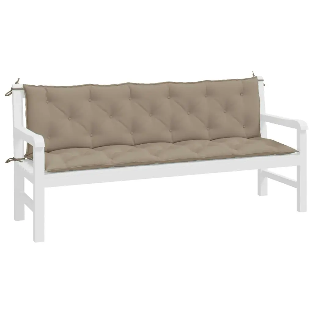 Garden Bench Cushions 2pcs Taupe 180x50x7cm Oxford Fabric 361724