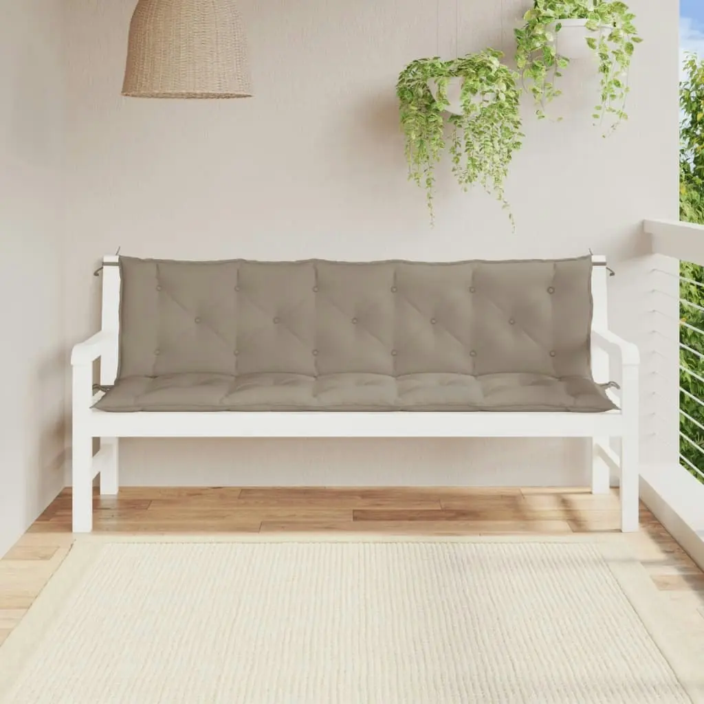 Garden Bench Cushions 2pcs Taupe 180x50x7cm Oxford Fabric 361724