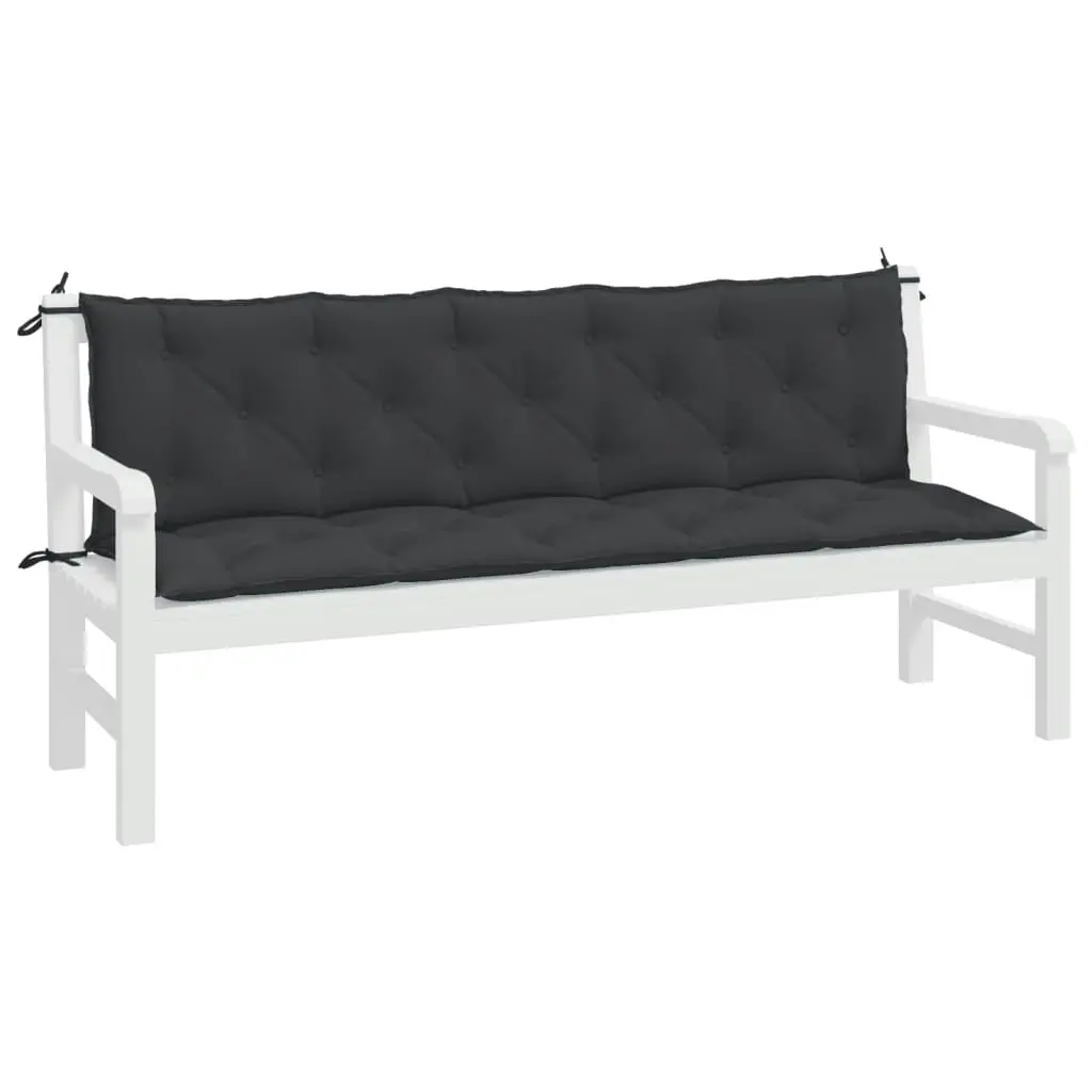 Garden Bench Cushions 2pcs Black 180x50x7cm Oxford Fabric 361723