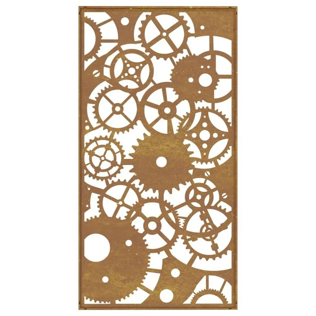 Garden Wall Decoration 105x55 cm Corten Steel Gear Wheel Design 824492