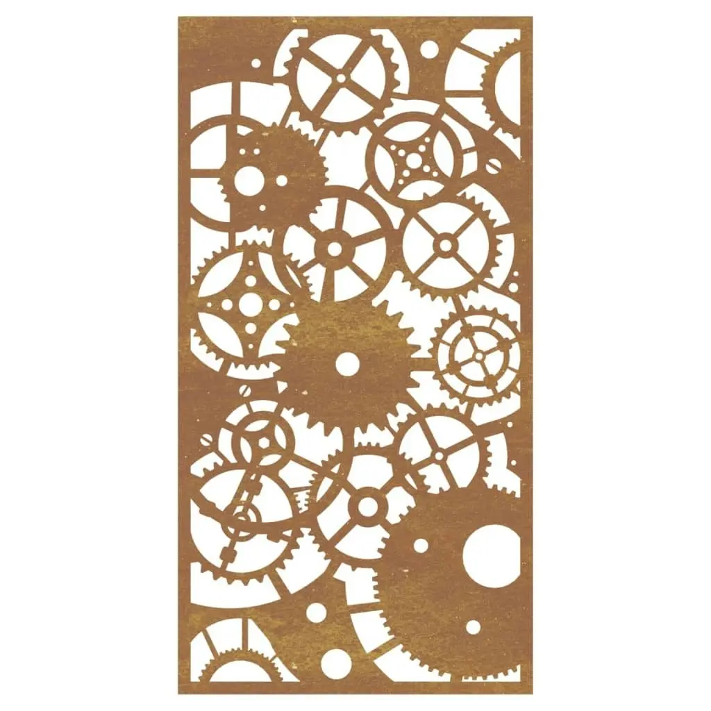 Garden Wall Decoration 105x55 cm Corten Steel Gear Wheel Design 824492