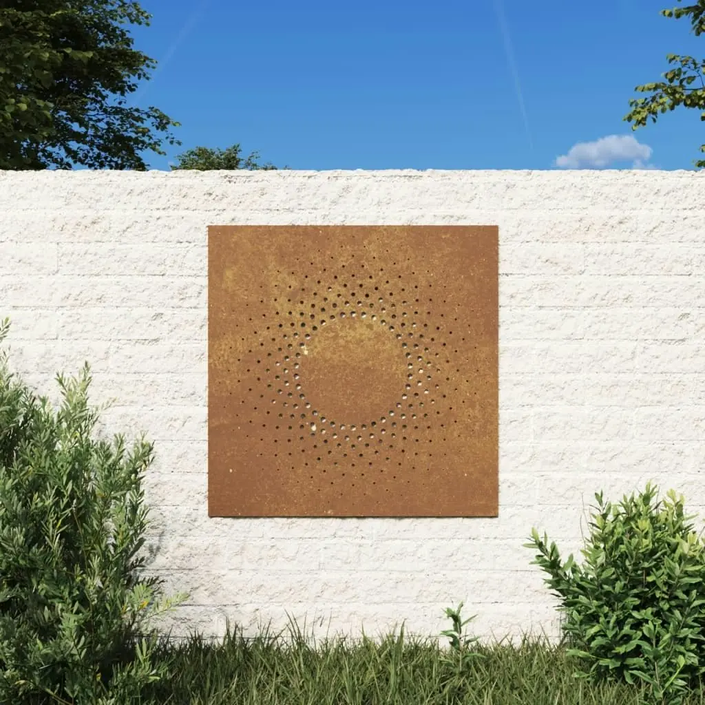 Garden Wall Decoration 55x55 cm Corten Steel Sun Design 824491