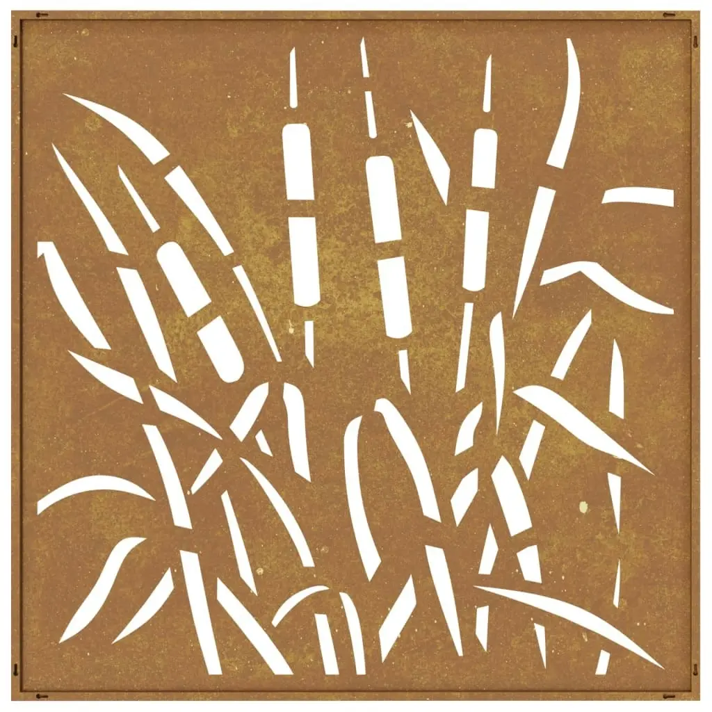 Garden Wall Decoration 55x55 cm Corten Steel Grass Design 824508