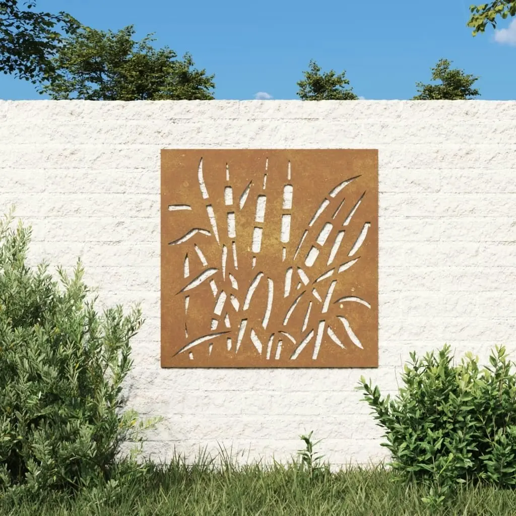 Garden Wall Decoration 55x55 cm Corten Steel Grass Design 824508