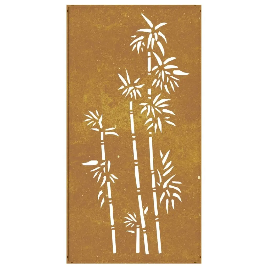 Garden Wall Decoration 105x55 cm Corten Steel Bamboo Design 824484