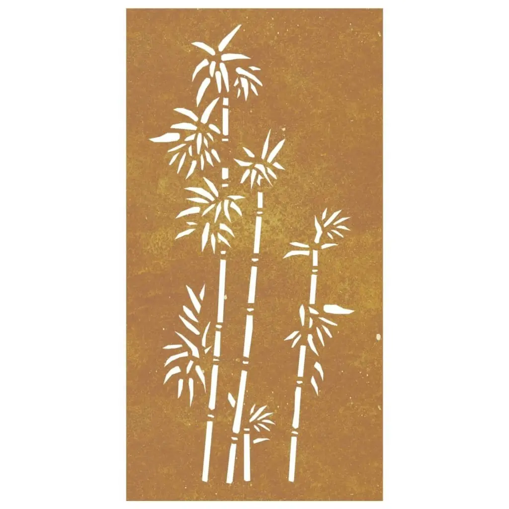 Garden Wall Decoration 105x55 cm Corten Steel Bamboo Design 824484