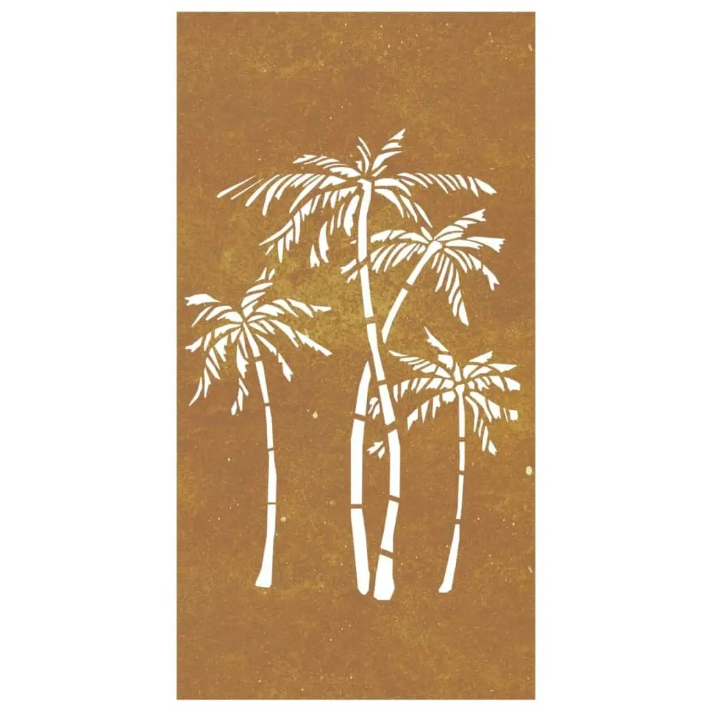 Garden Wall Decoration 105x55 cm Corten Steel Palm Tree Design 824485