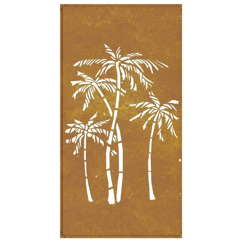 Garden Wall Decoration 105x55 cm Corten Steel Palm Tree Design 824485