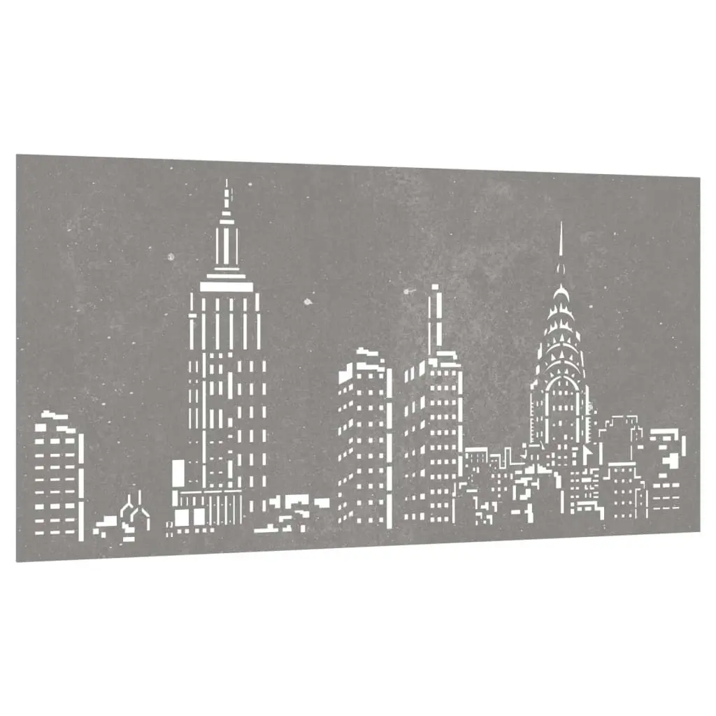 Garden Wall Decoration 105x55 cm Corten Steel Skyline Design 824497