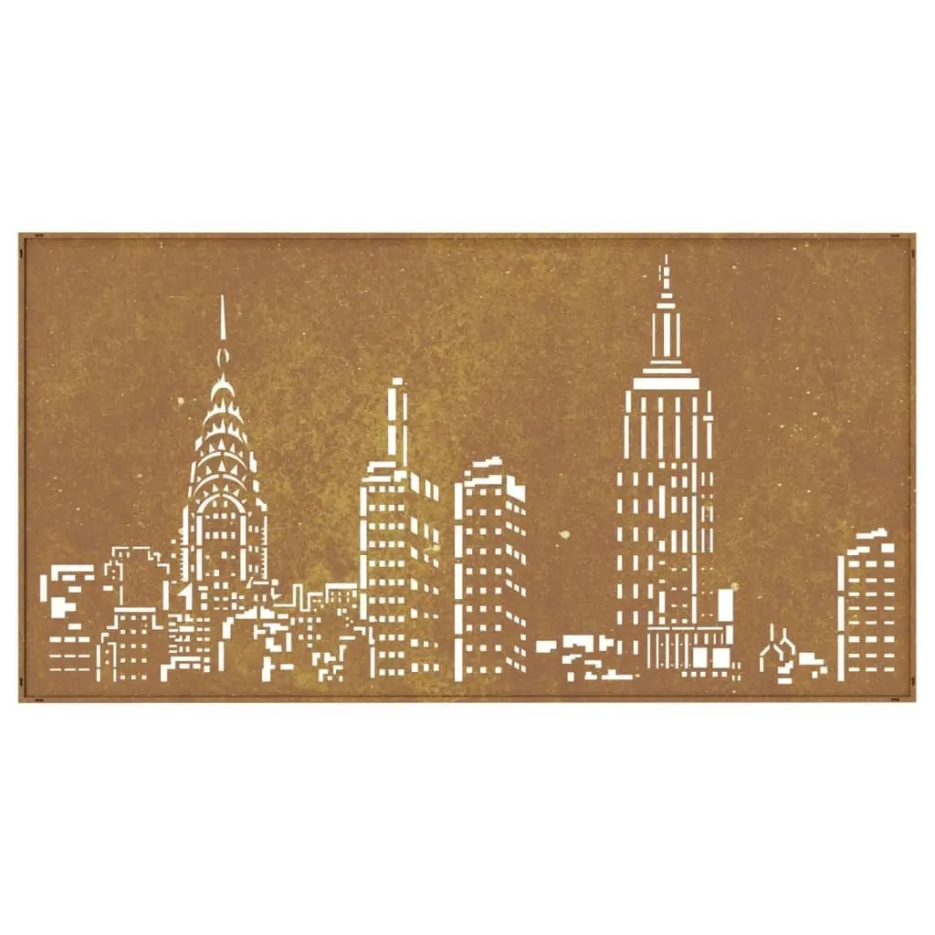 Garden Wall Decoration 105x55 cm Corten Steel Skyline Design 824497