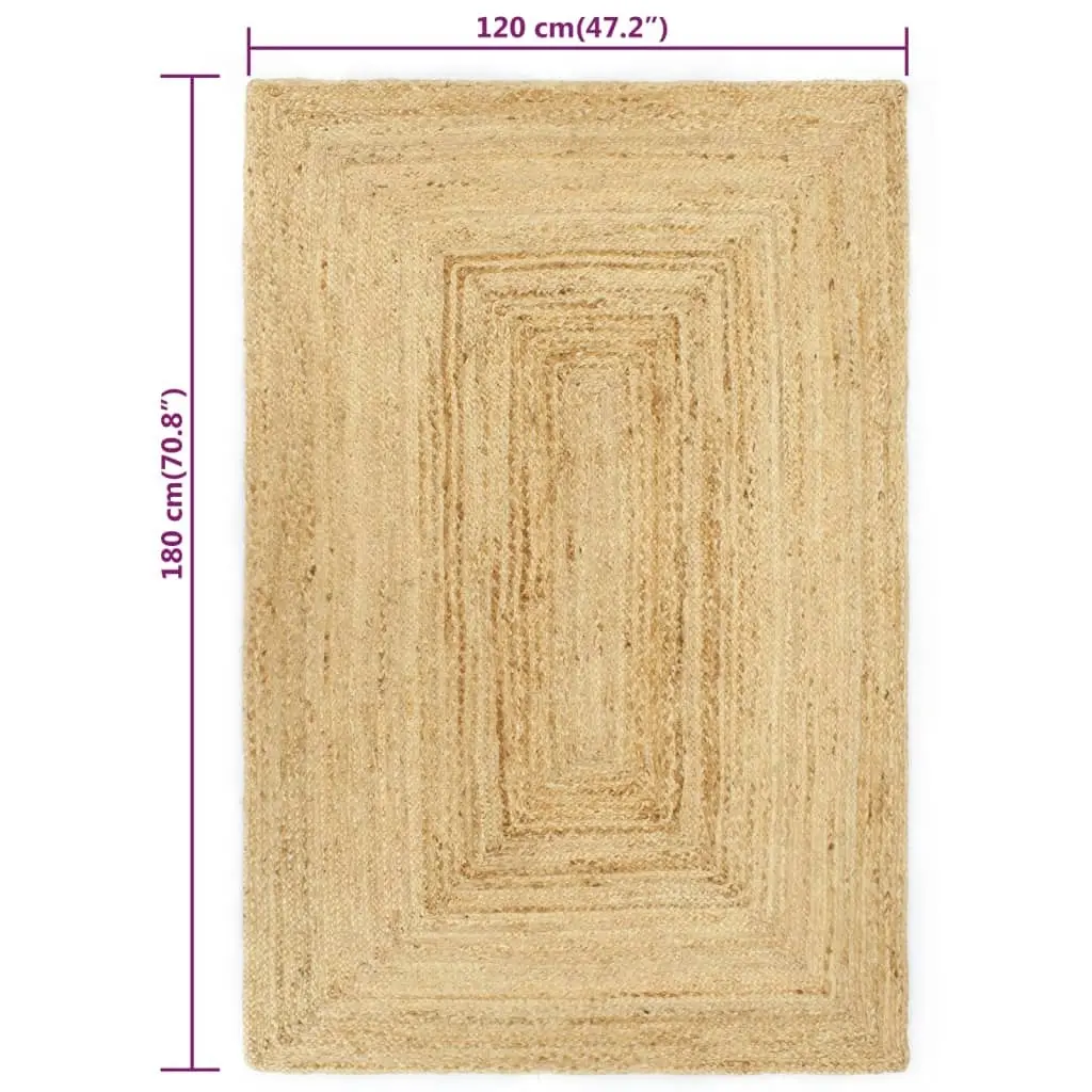 Handmade Rug Jute Natural 120x180 cm 133729