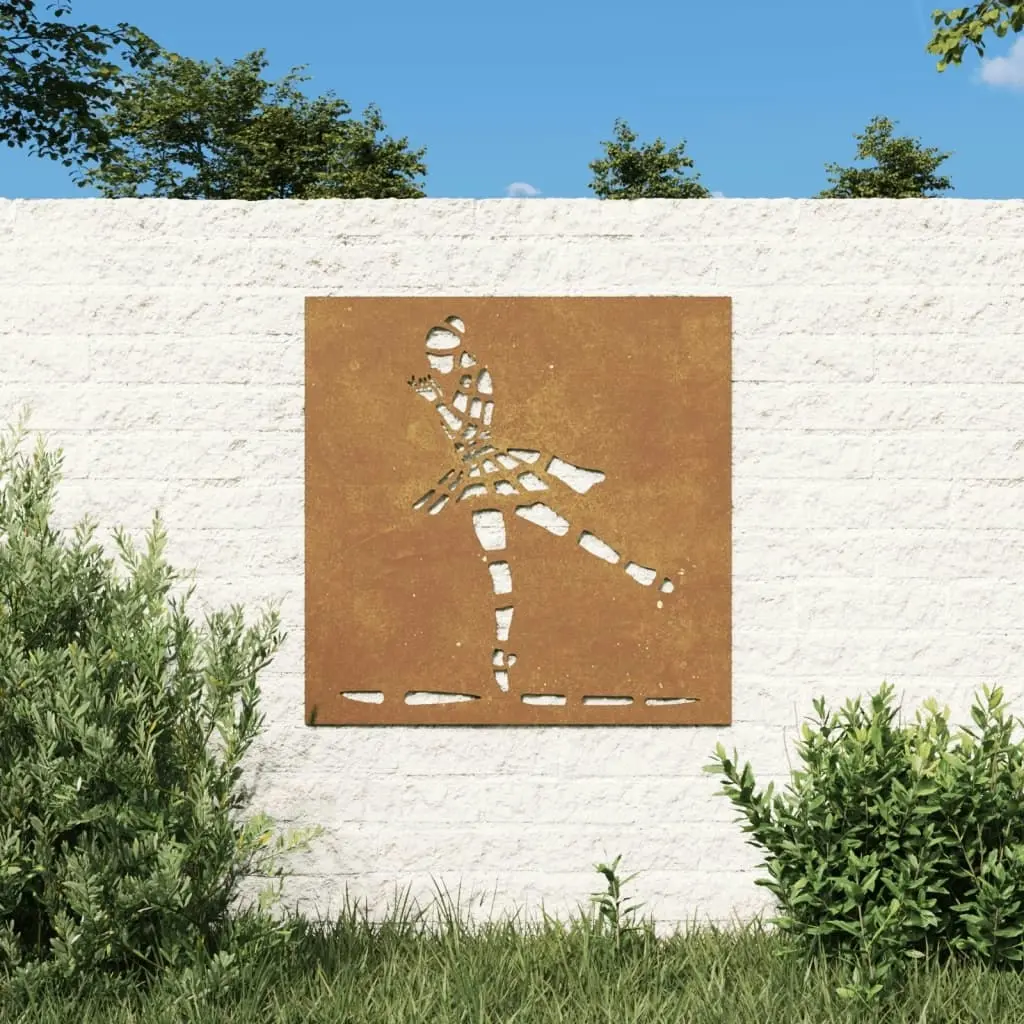 Garden Wall Decoration 55x55 cm Corten Steel Ballet Dancer Design 824503