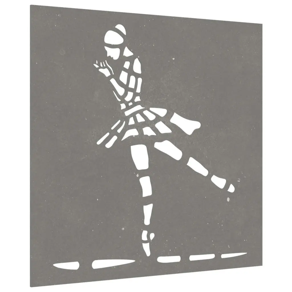 Garden Wall Decoration 55x55 cm Corten Steel Ballet Dancer Design 824503