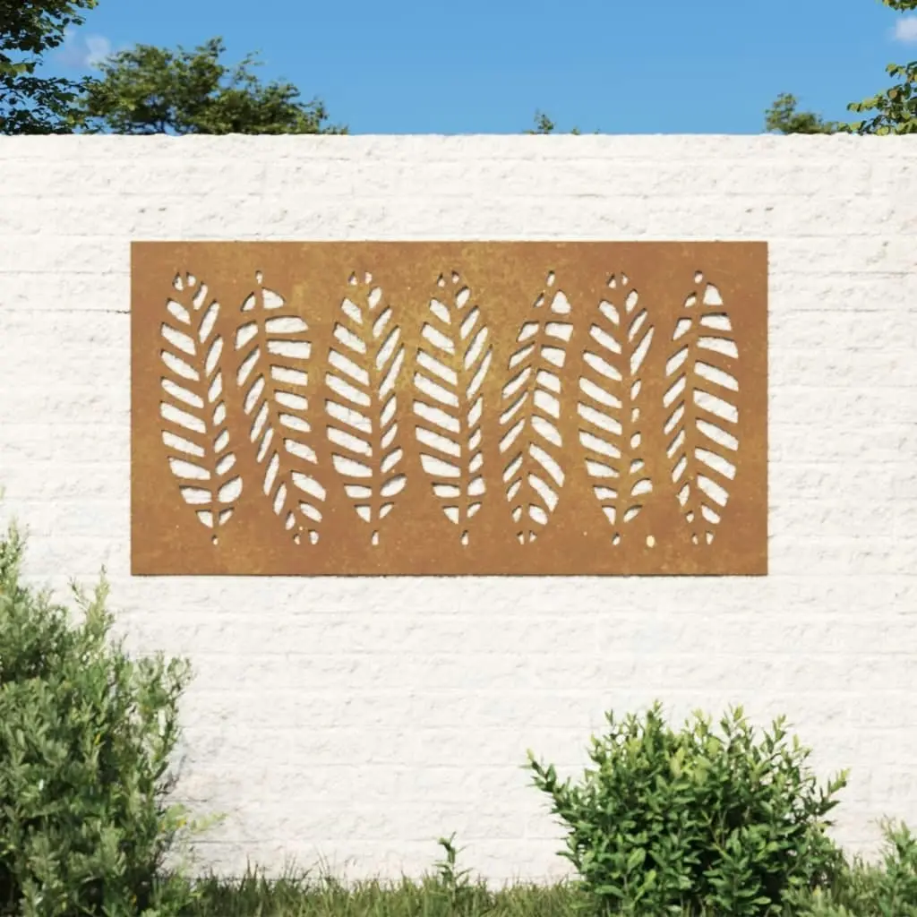 Garden Wall Decoration 105x55 cm Corten Steel Leaf Design 824500