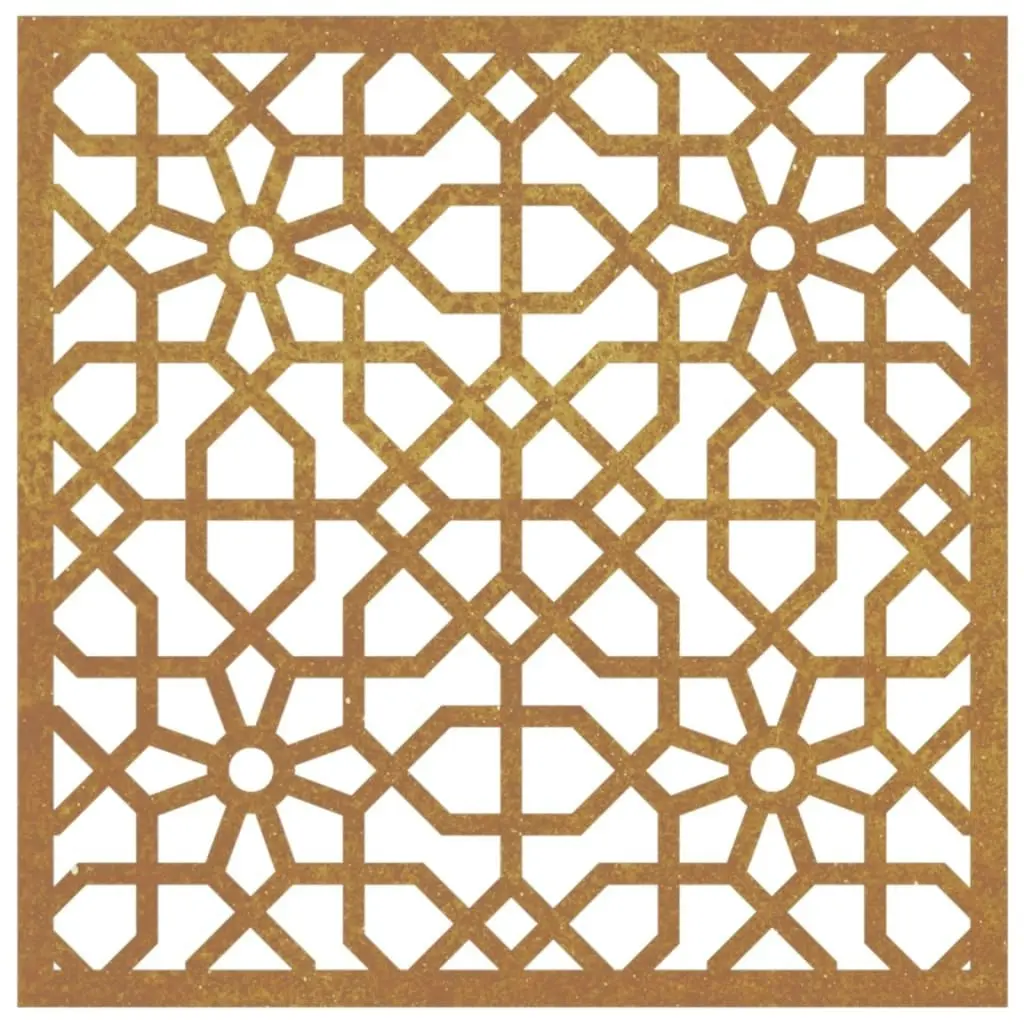 Garden Wall Decoration 55x55 cm Corten Steel Moorish Design 824478