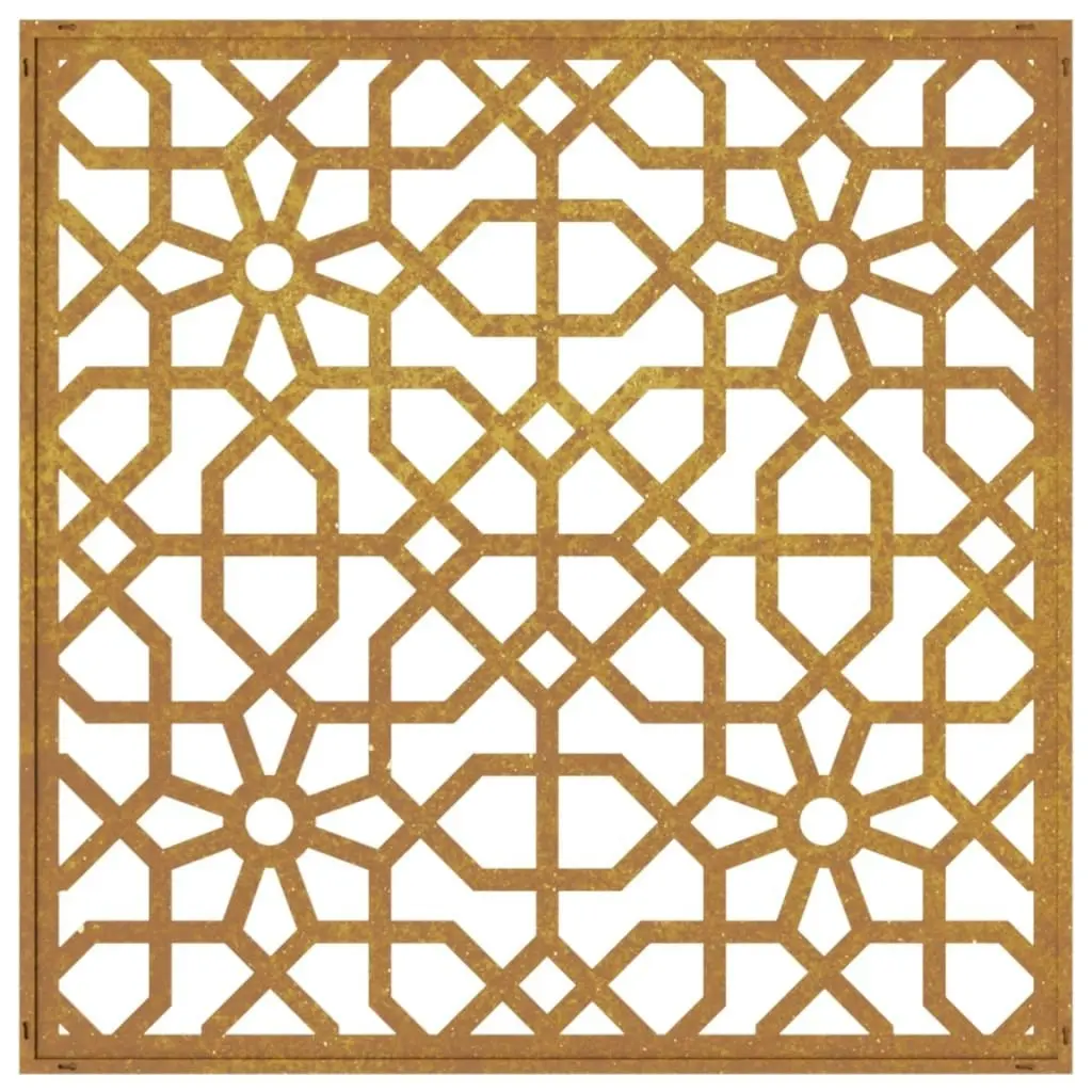 Garden Wall Decoration 55x55 cm Corten Steel Moorish Design 824478