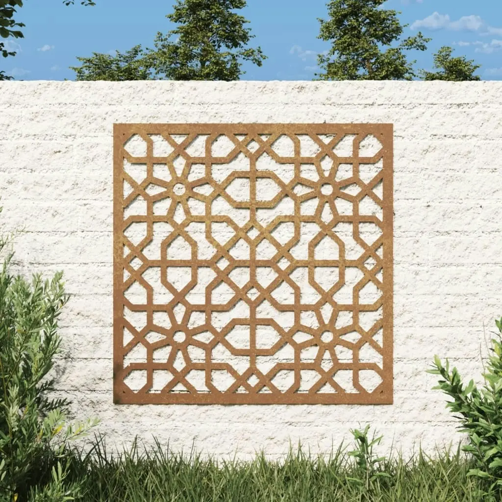 Garden Wall Decoration 55x55 cm Corten Steel Moorish Design 824478