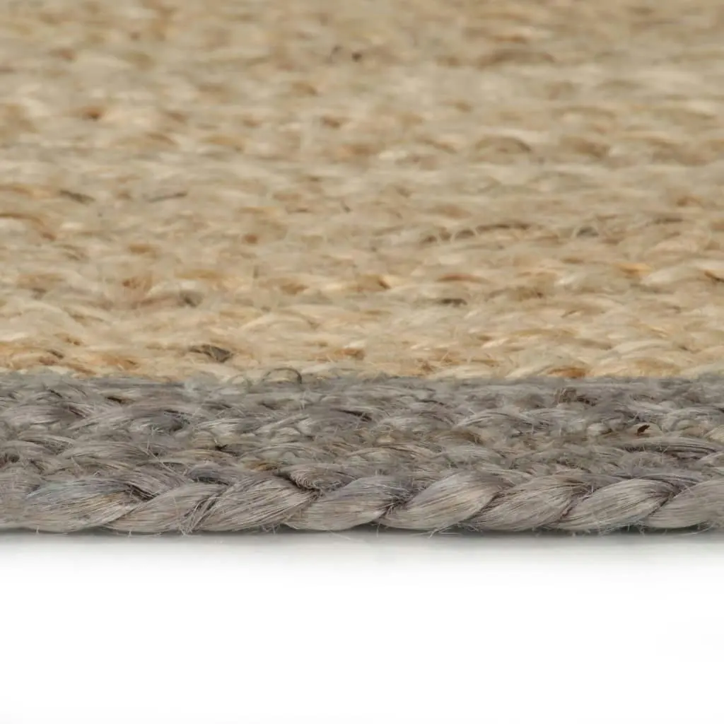 Handmade Rug Jute with Grey Border 150 cm 133676