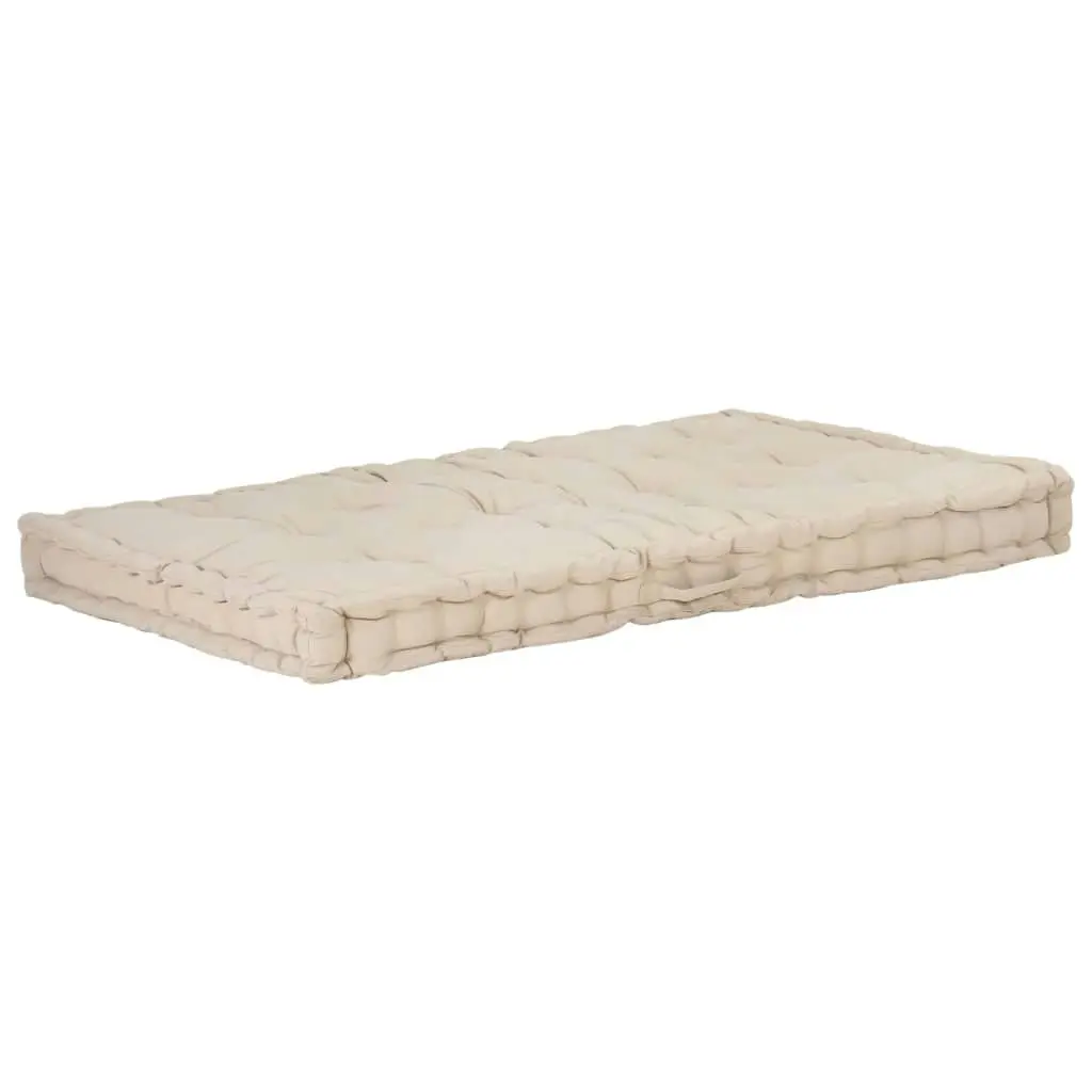 Pallet Floor Cushions 2 pcs Cotton Beige 3053637