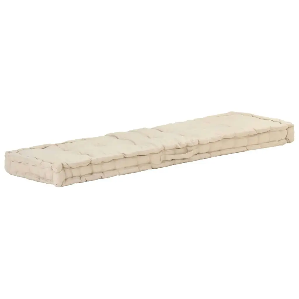 Pallet Floor Cushions 2 pcs Cotton Beige 3053637