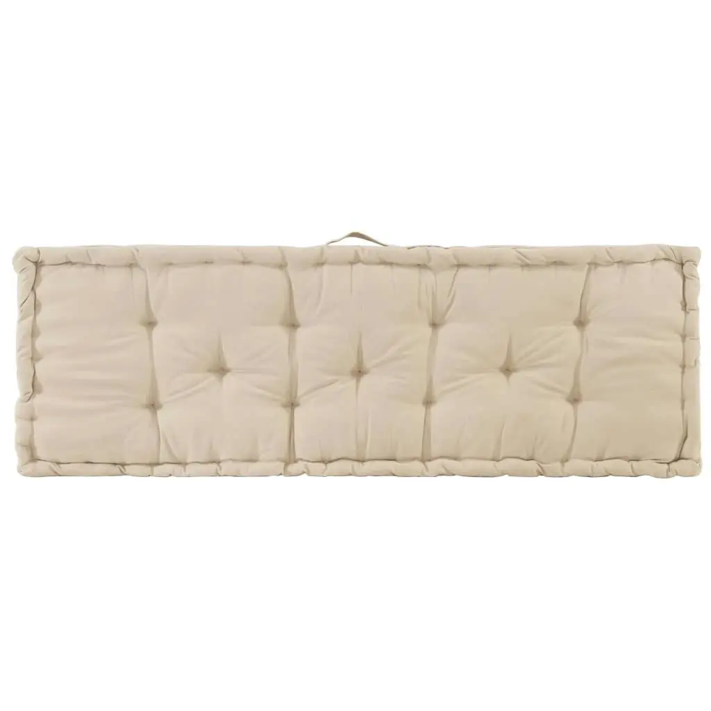 Pallet Floor Cushions 2 pcs Cotton Beige 3053637