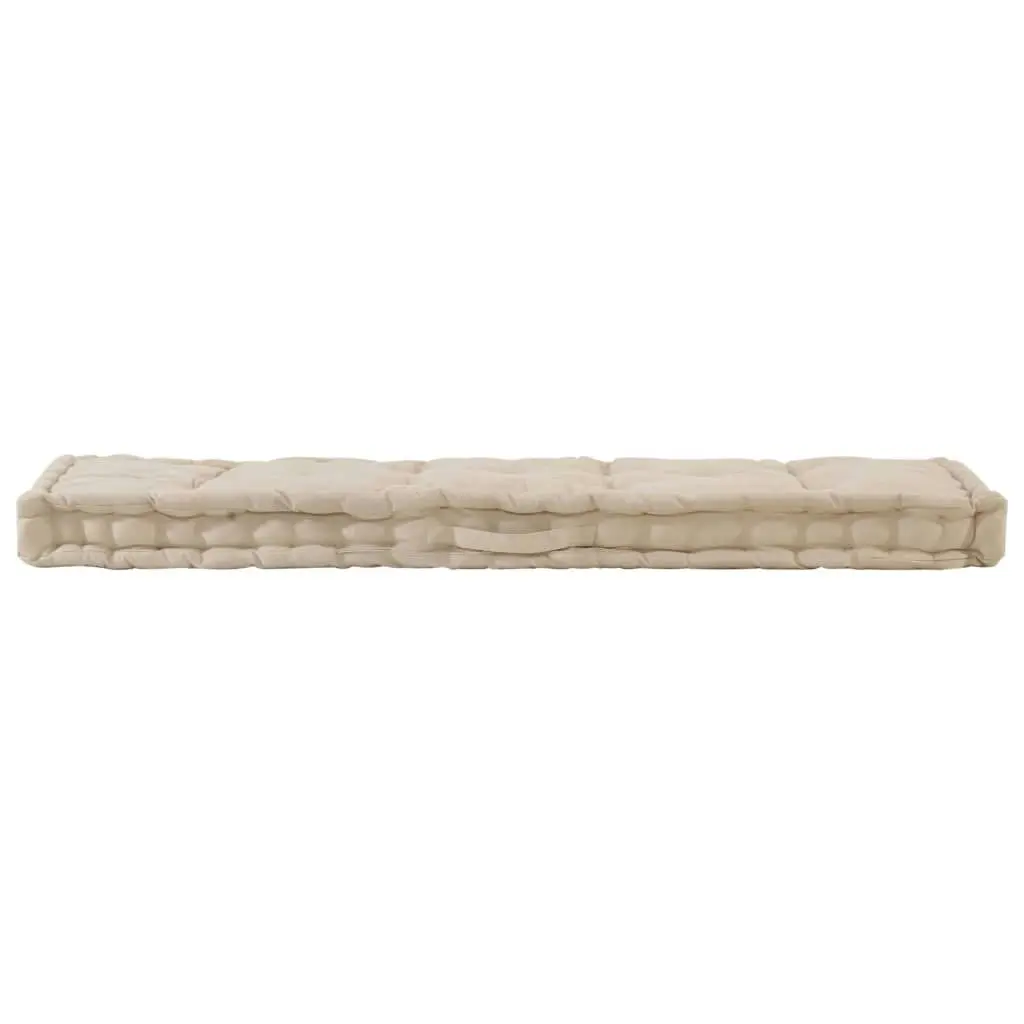 Pallet Floor Cushions 2 pcs Cotton Beige 3053637