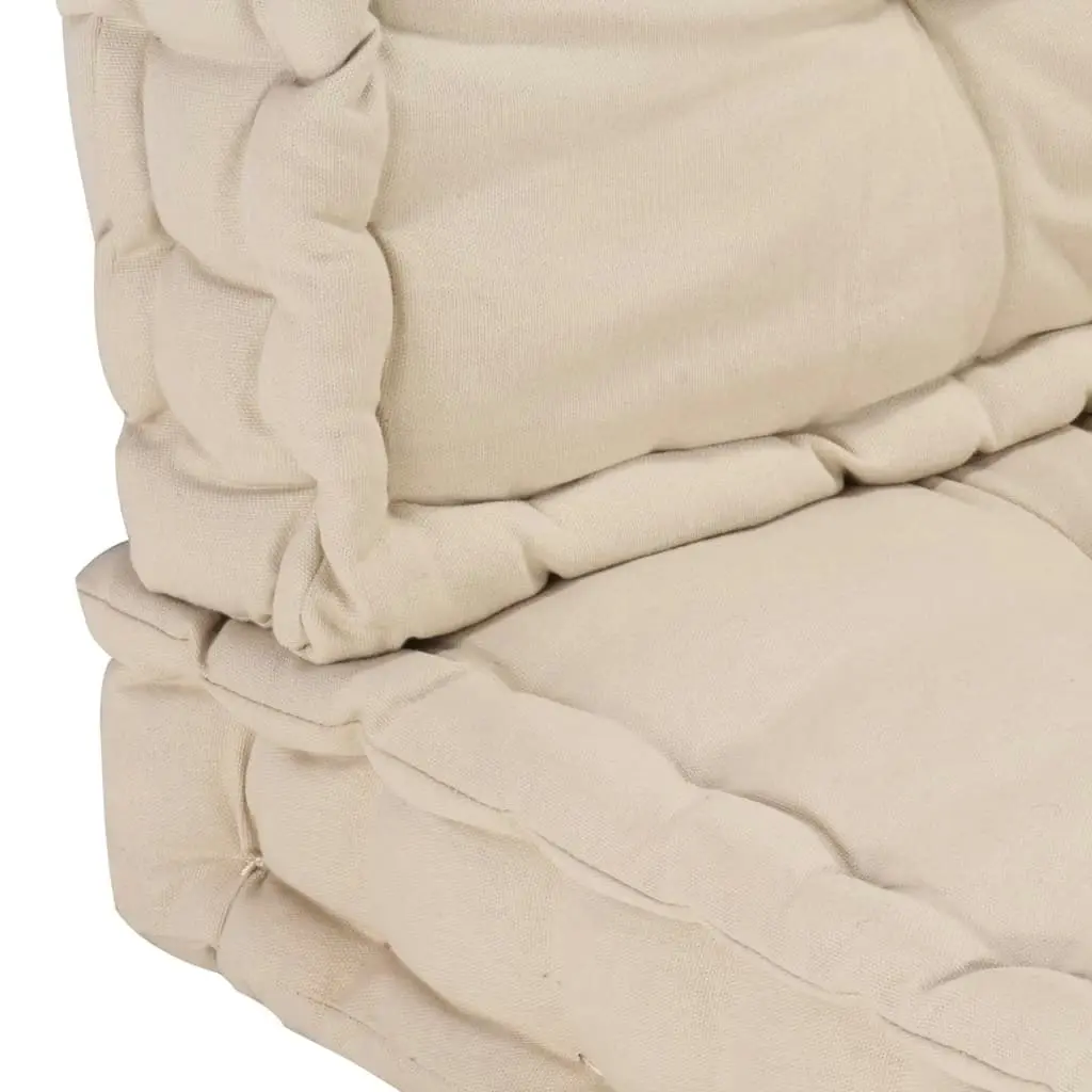 Pallet Floor Cushions 2 pcs Cotton Beige 3053637