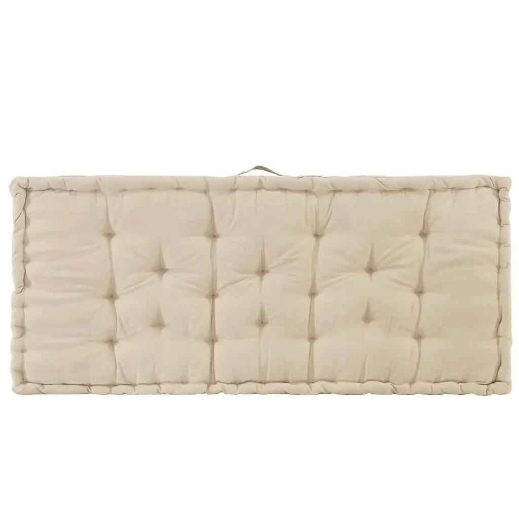 Pallet Floor Cushions 2 pcs Cotton Beige 3053637